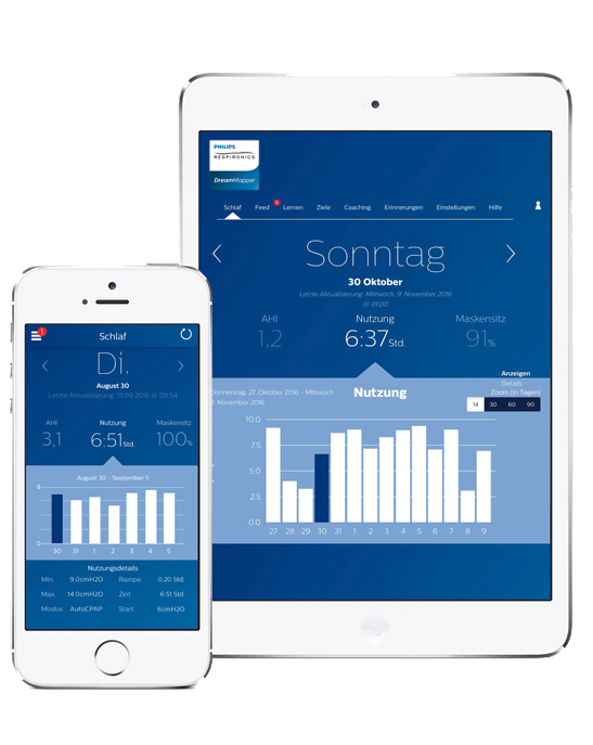 ein wei&szlig;es Tablet und ein wei&szlig;es Telefon