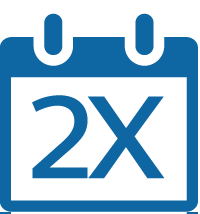 &iacute;cono de calendario dos veces al d&iacute;a