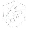 Symbol f&uuml;r IP69K-Wasserfestigkeit