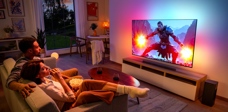 Fonctionnalit&eacute; films des t&eacute;l&eacute;viseurs Ambilight